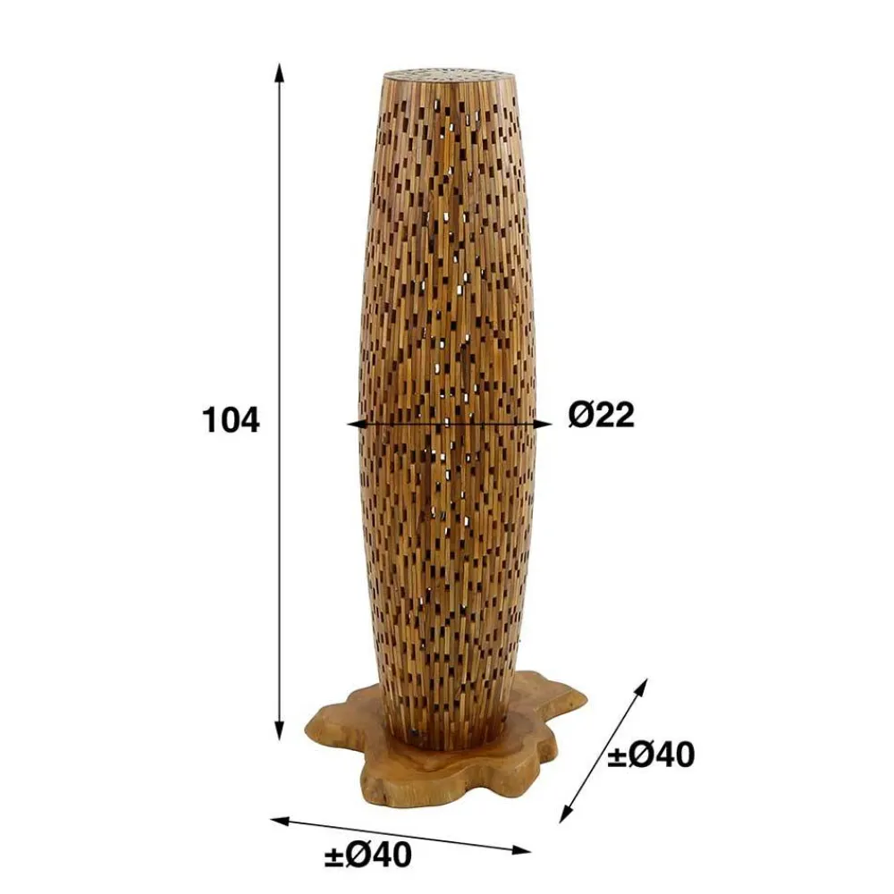 Wohnen Design Stehleuchte aus Teak Massivholz - Niridena