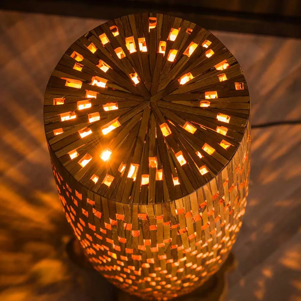 Wohnen Design Stehleuchte aus Teak Massivholz - Niridena