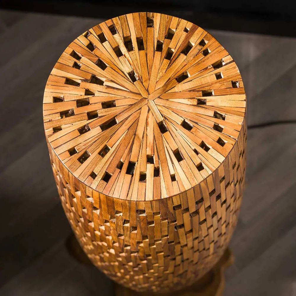 Wohnen Design Stehleuchte aus Teak Massivholz - Niridena
