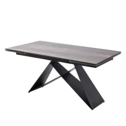 Wohnen Schwarze Möbel|Tische*Design Tisch mit Keramikplatte Holz Optik - Cateyna