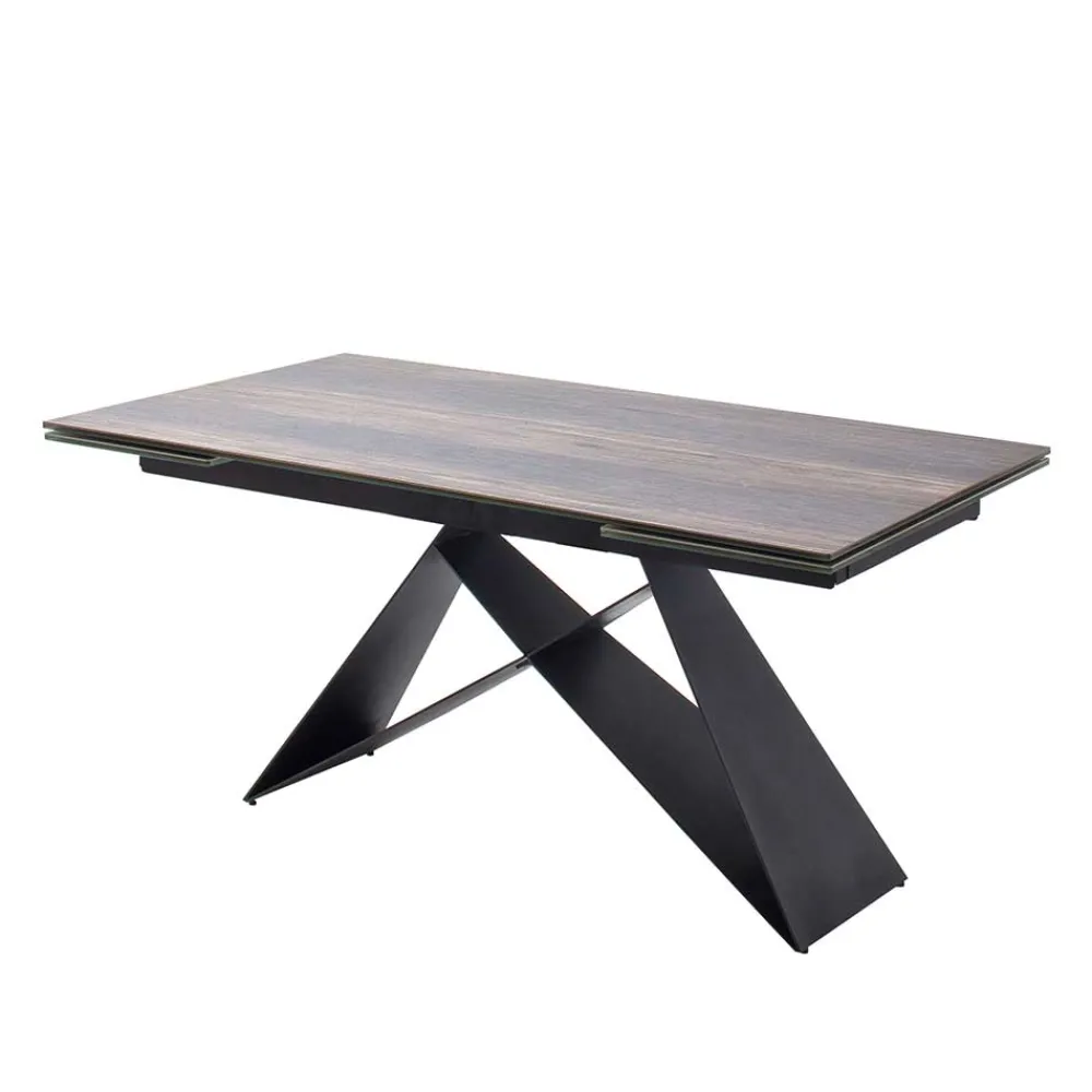 Wohnen Schwarze Möbel|Tische*Design Tisch mit Keramikplatte Holz Optik - Cateyna