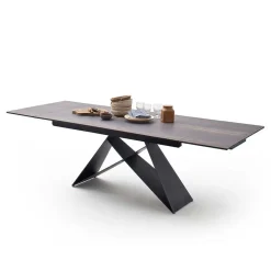 Wohnen Schwarze Möbel|Tische*Design Tisch mit Keramikplatte Holz Optik - Cateyna