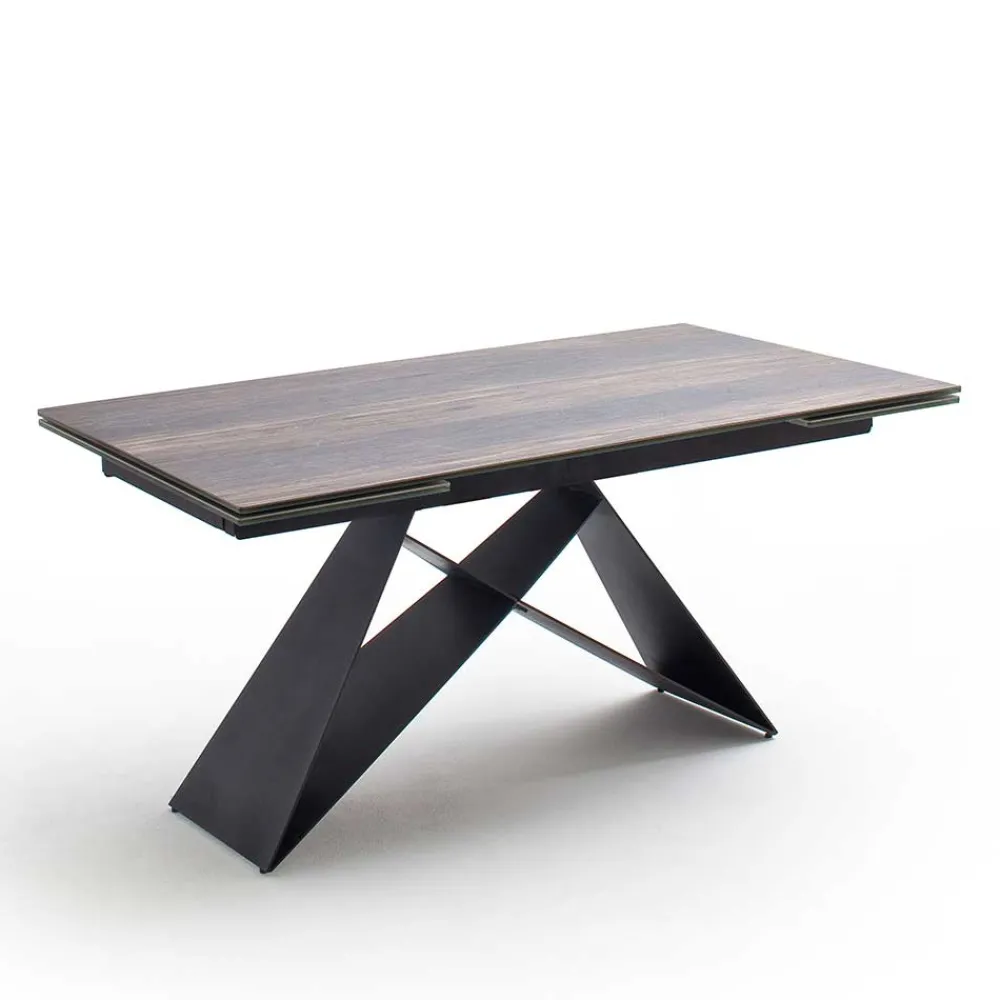 Wohnen Schwarze Möbel|Tische*Design Tisch mit Keramikplatte Holz Optik - Cateyna