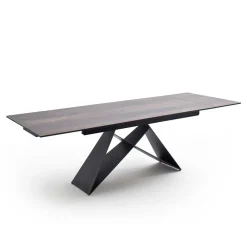 Wohnen Schwarze Möbel|Tische*Design Tisch mit Keramikplatte Holz Optik - Cateyna