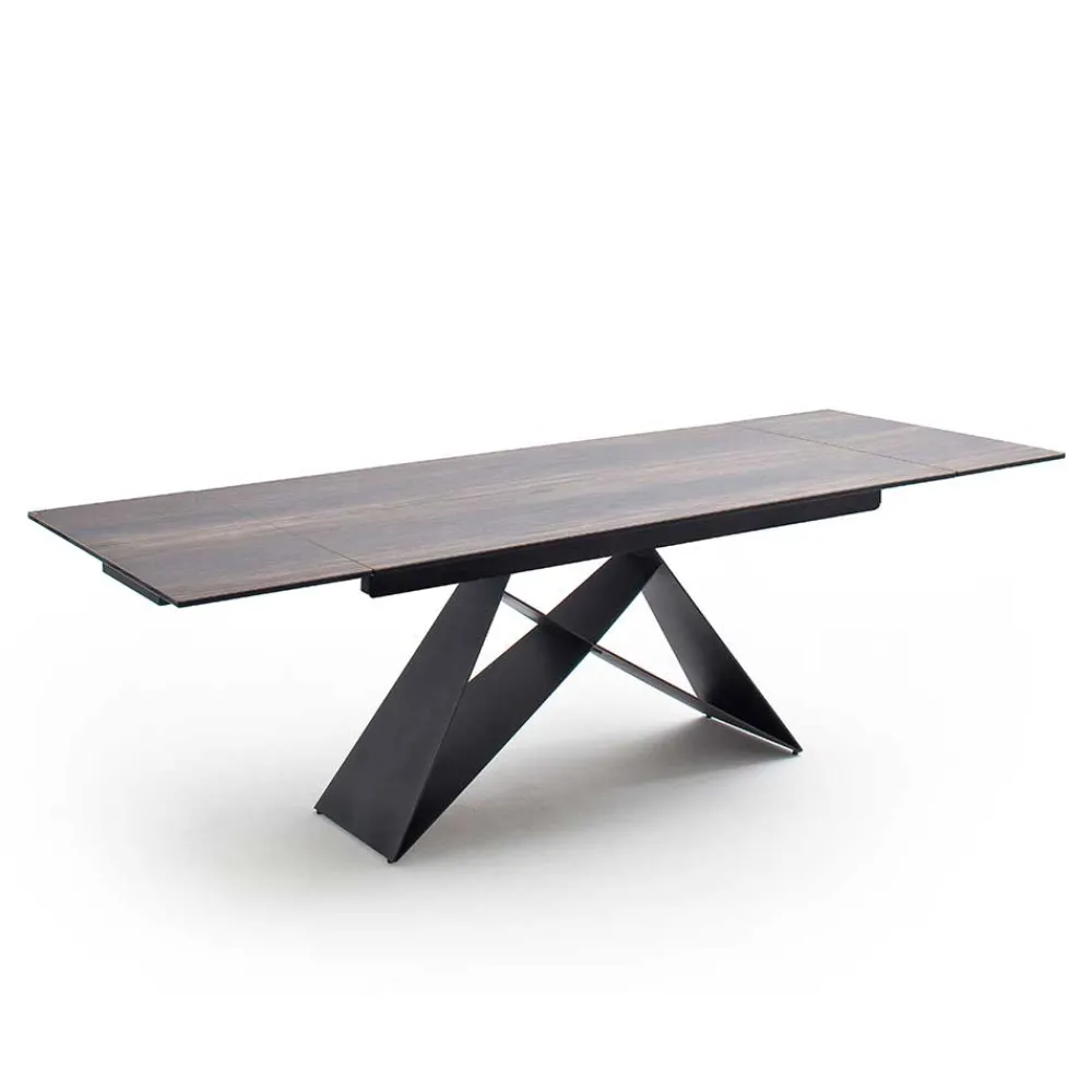 Wohnen Schwarze Möbel|Tische*Design Tisch mit Keramikplatte Holz Optik - Cateyna