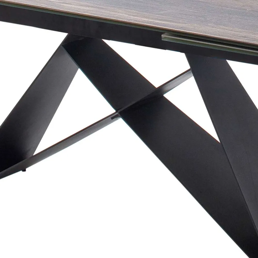 Wohnen Schwarze Möbel|Tische*Design Tisch mit Keramikplatte Holz Optik - Cateyna