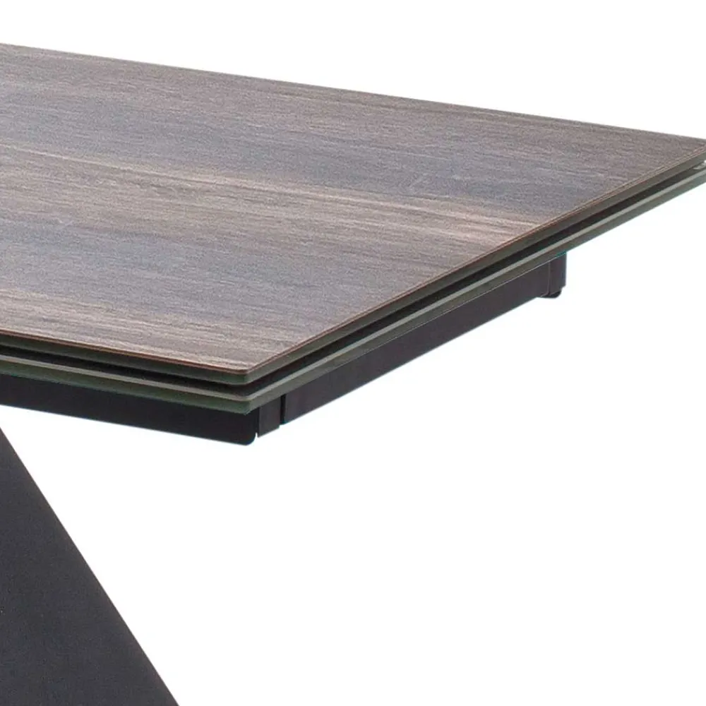 Wohnen Schwarze Möbel|Tische*Design Tisch mit Keramikplatte Holz Optik - Cateyna