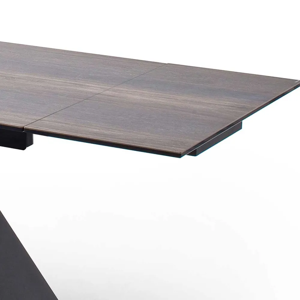 Wohnen Schwarze Möbel|Tische*Design Tisch mit Keramikplatte Holz Optik - Cateyna