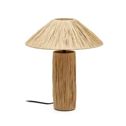 Wohnen Design Tischlampe aus Raffia Bast in Natur - Holdywas