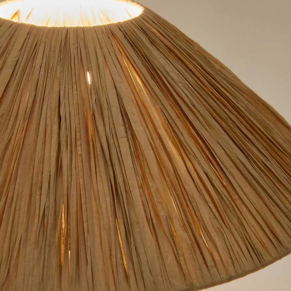 Wohnen Design Tischlampe aus Raffia Bast in Natur - Holdywas