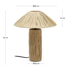 Wohnen Design Tischlampe aus Raffia Bast in Natur - Holdywas