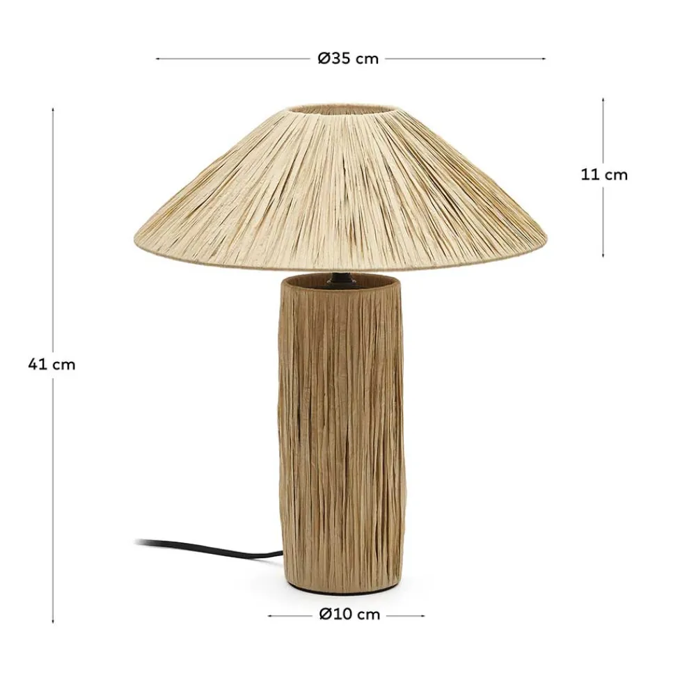 Wohnen Design Tischlampe aus Raffia Bast in Natur - Holdywas