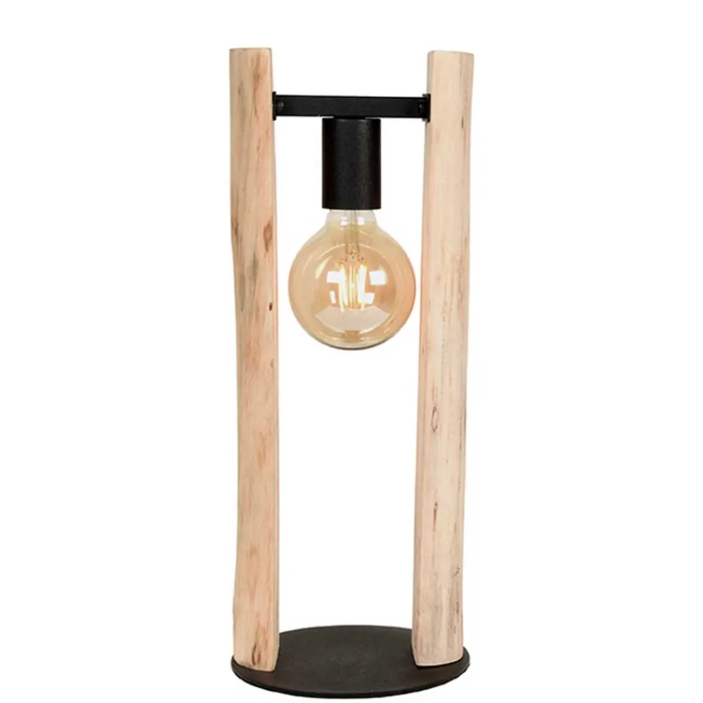 Wohnen Design Tischleuchte aus Mangobaum Massivholz - Tanky