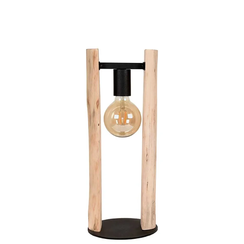 Wohnen Design Tischleuchte aus Mangobaum Massivholz - Tanky