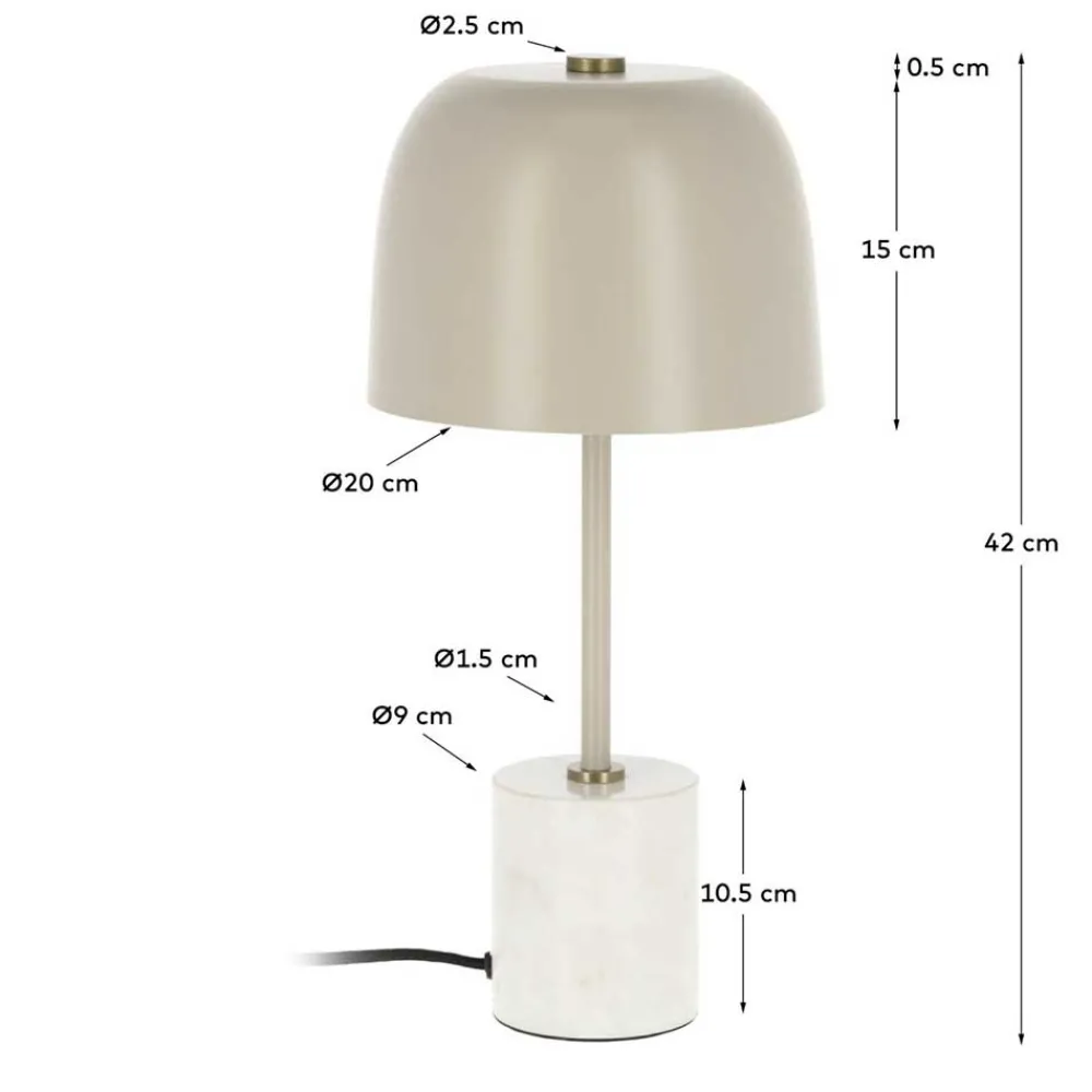 Wohnen Design Tischleuchte in Beige Metall - Cemzaja