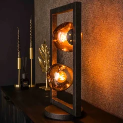 Wohnen Design Tischleuchte mit zwei Glas Kugelschirmen - Melira