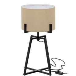 Wohnen Design Tischleuchten in Beige Stoff - Megana (2er Set)