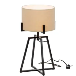 Wohnen Design Tischleuchten in Beige Stoff - Megana (2er Set)