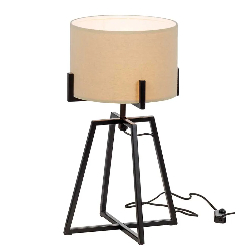 Wohnen Design Tischleuchten in Beige Stoff - Megana (2er Set)