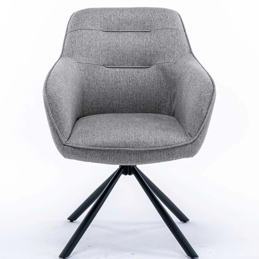 Wohnen Design Tischsessel drehbar in Grau - Fiorenca (2er Set)