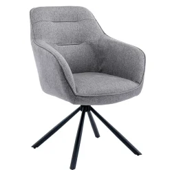 Wohnen Design Tischsessel drehbar in Grau - Fiorenca (2er Set)