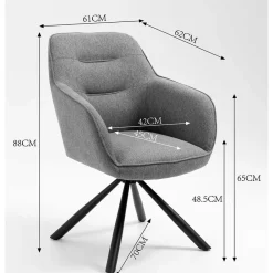 Wohnen Design Tischsessel drehbar in Grau - Fiorenca (2er Set)