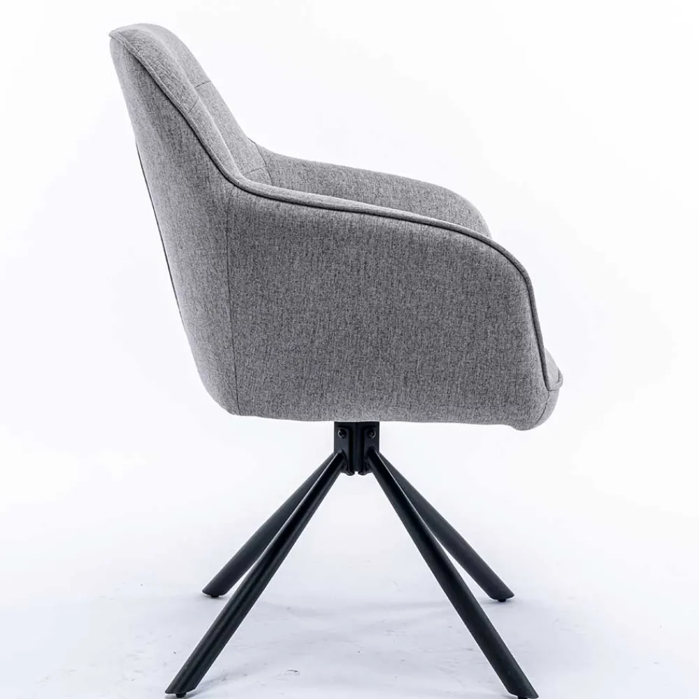 Wohnen Design Tischsessel drehbar in Grau - Fiorenca (2er Set)