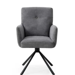 Wohnen Küchenstühle|Esszimmerstühle*Design Tischsessel in Grau - drehbar - Portland S (2er Set)