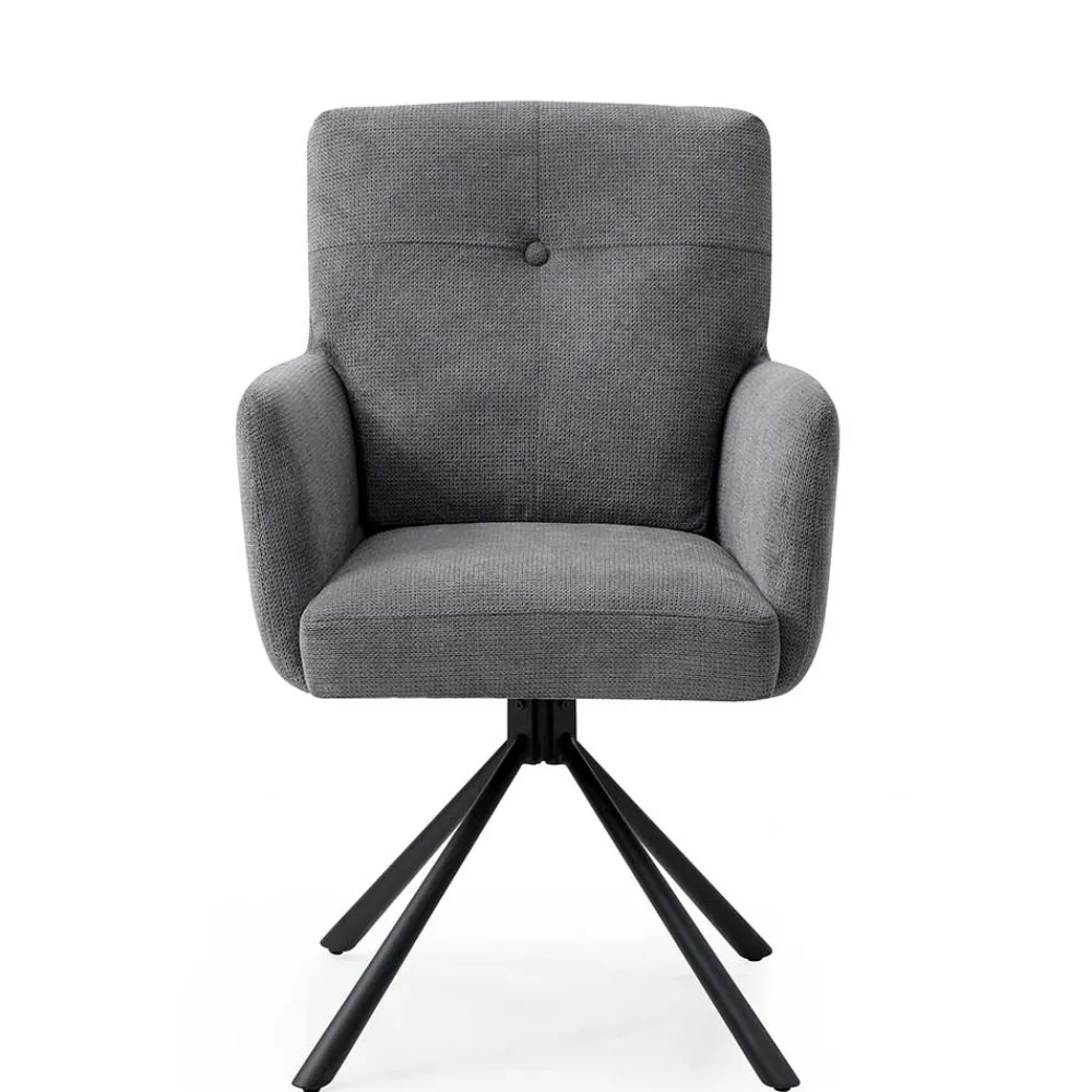 Wohnen Küchenstühle|Esszimmerstühle*Design Tischsessel in Grau - drehbar - Portland S (2er Set)