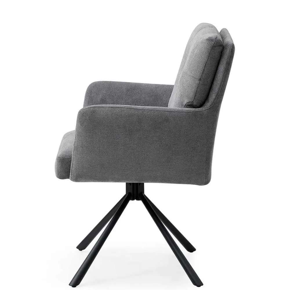Wohnen Küchenstühle|Esszimmerstühle*Design Tischsessel in Grau - drehbar - Portland S (2er Set)