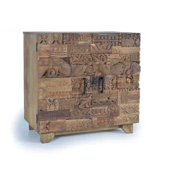 Wohnen Sideboards & Kommoden|Orientalische Möbel*Design Türen-Kommode aus Mangoholz rustikal - Lacid