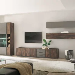 Wohnen Design TV Anbauwand Möbelset - Mundo (vierteilig)