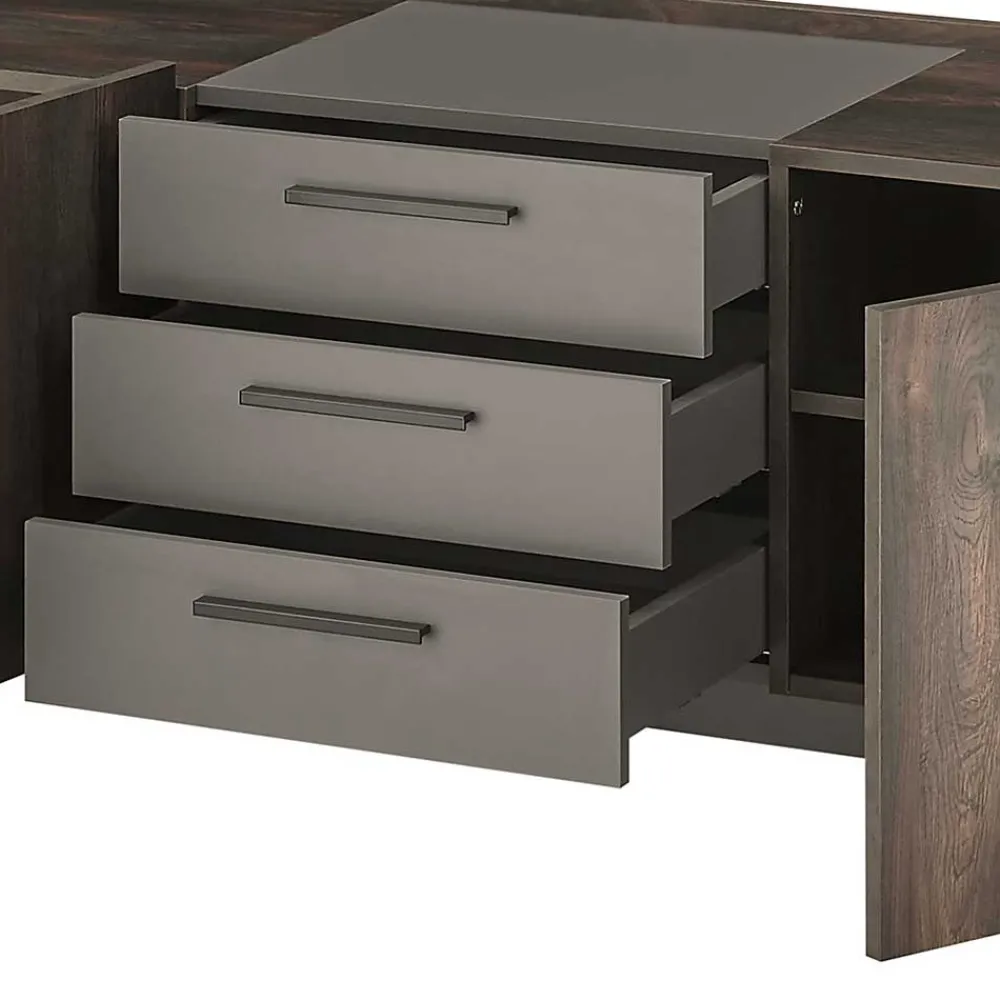 Wohnen Design TV Anbauwand Möbelset - Mundo (vierteilig)