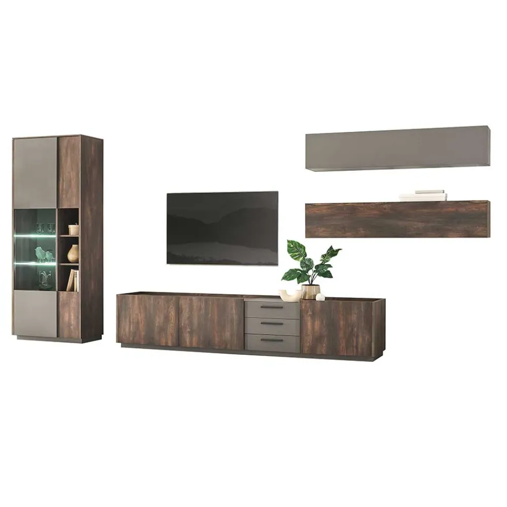 Wohnen Design TV Anbauwand Möbelset - Mundo (vierteilig)