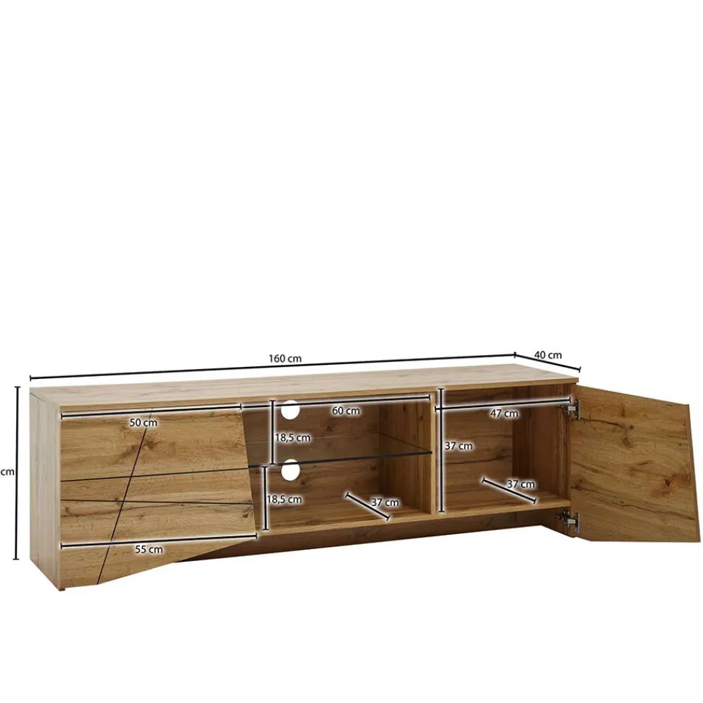 Wohnen Sideboards & Kommoden|Tv & Hifi-Möbel*Design TV Board in Eiche Optik - Senba