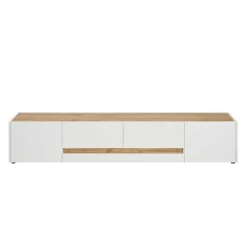 Wohnen Design TV Board in Weiß & Wildeiche Optik - Nonessia