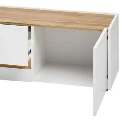 Wohnen Design TV Board in Weiß & Wildeiche Optik - Nonessia