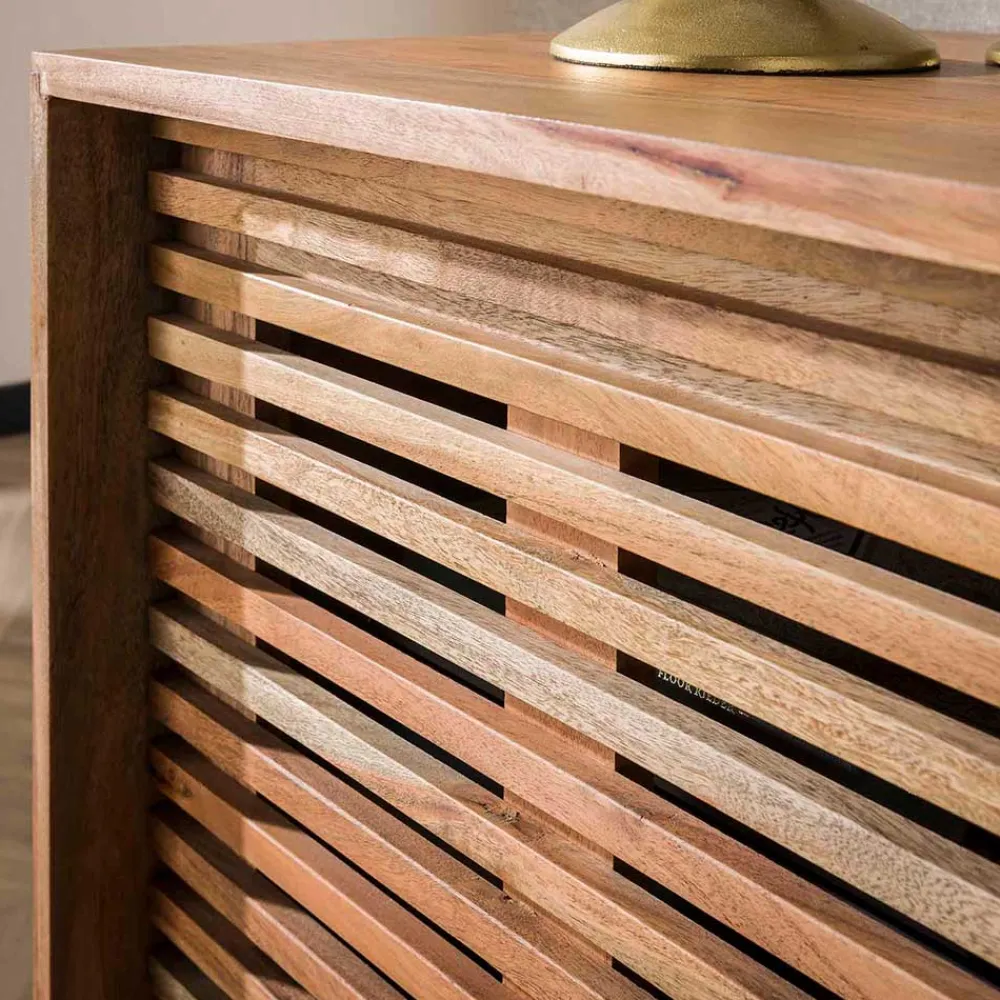 Wohnen Design TV Board mit Lamellen Schiebetüren - Janana