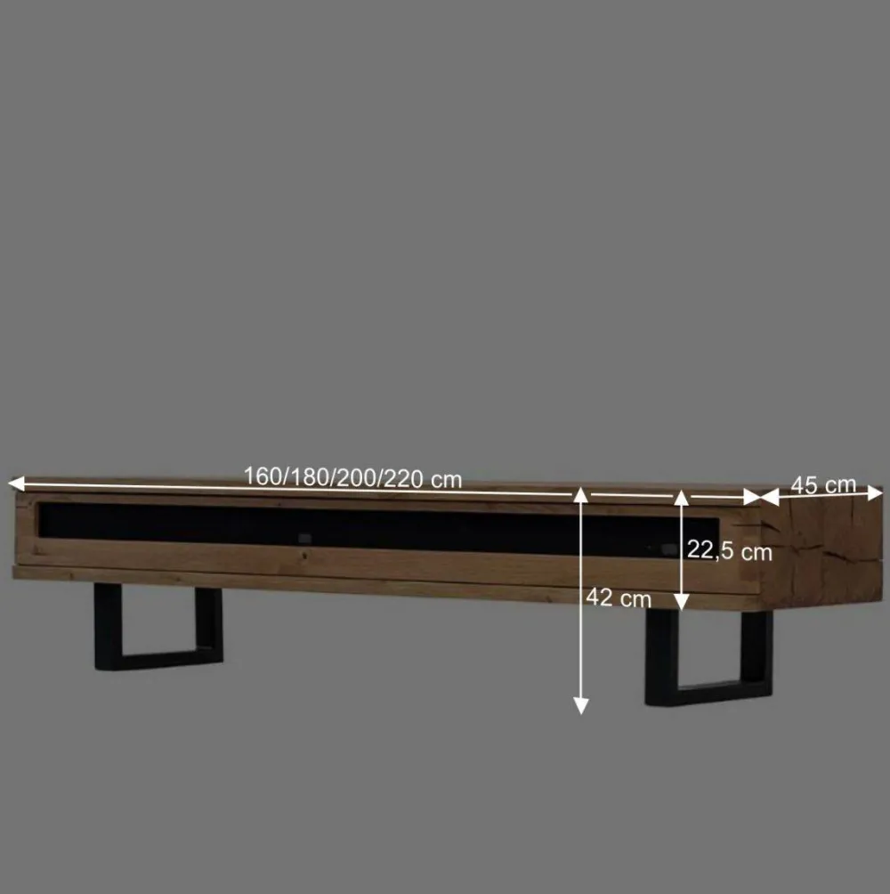 Wohnen Design TV Lowboard aus Eiche gebürstet & geölt - Ventida
