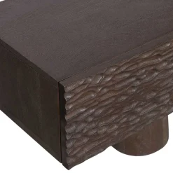 Wohnen Design TV Lowboard aus Mangoholz in Walnuss Braun - Glancossa