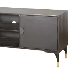 Wohnen Design TV Lowboard in Schwarz mit Messing - Alkatar