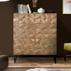 Wohnen Flurkommoden*Design Vertiko in Bronze und Mango Natur - Bensez