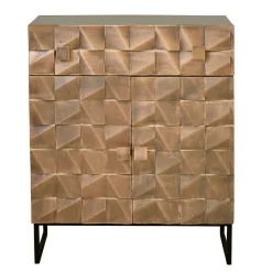 Wohnen Flurkommoden*Design Vertiko in Bronze und Mango Natur - Bensez