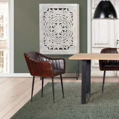 Wohnen Design Vintageschrank in White Wash Mangoholz - Fudorus