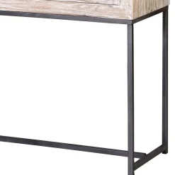 Wohnen Design Vintageschrank in White Wash Mangoholz - Fudorus