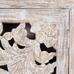 Wohnen Design Vintageschrank in White Wash Mangoholz - Fudorus