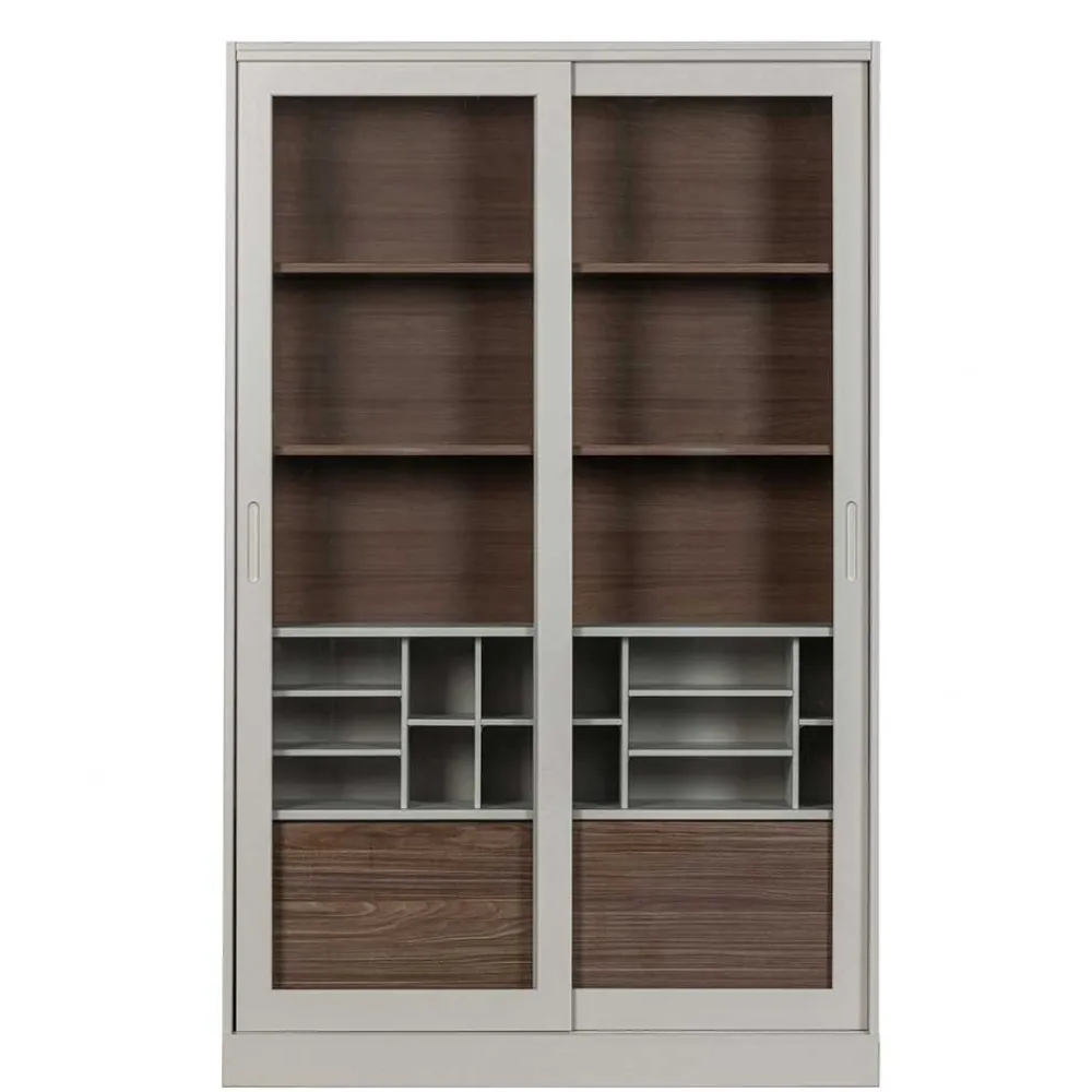 Wohnen Vitrinen|Wohnzimmer-Vitrinen*Design Vitrinenschrank mit Glas-Schiebetüren - Cretasa