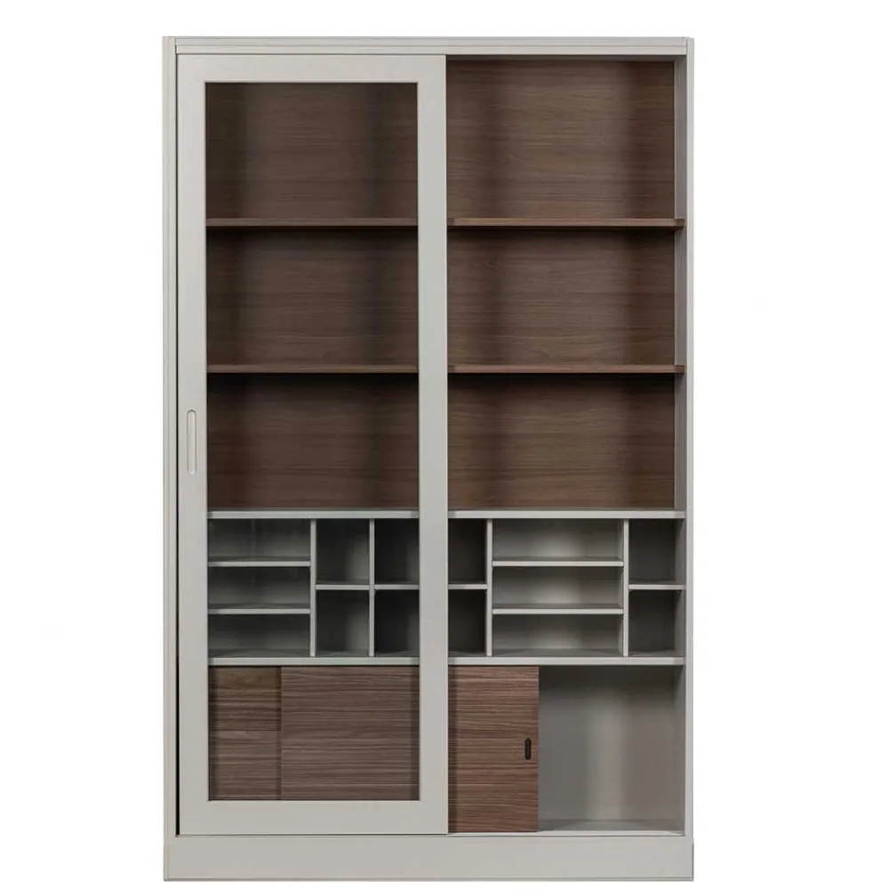 Wohnen Vitrinen|Wohnzimmer-Vitrinen*Design Vitrinenschrank mit Glas-Schiebetüren - Cretasa