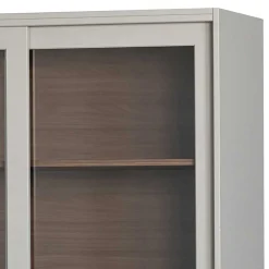 Wohnen Vitrinen|Wohnzimmer-Vitrinen*Design Vitrinenschrank mit Glas-Schiebetüren - Cretasa