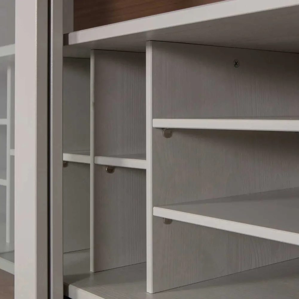 Wohnen Vitrinen|Wohnzimmer-Vitrinen*Design Vitrinenschrank mit Glas-Schiebetüren - Cretasa